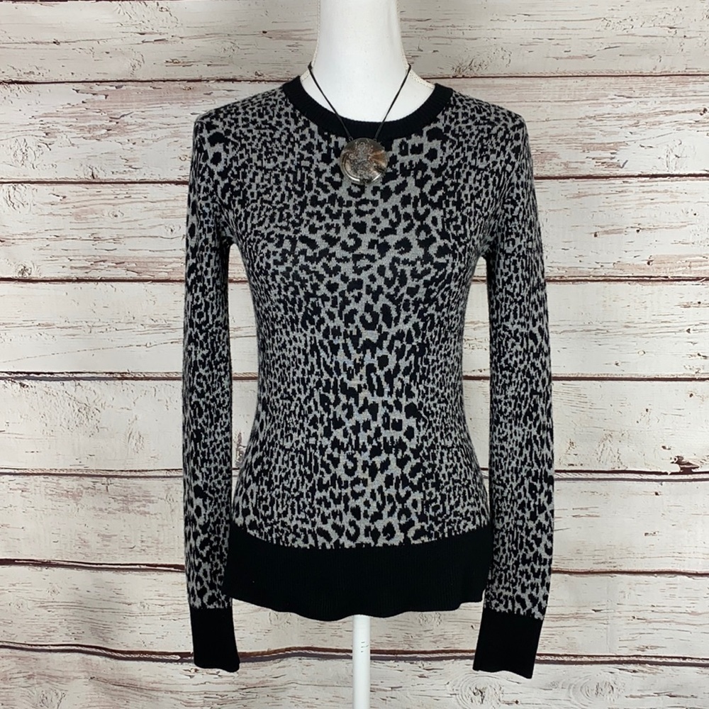 French Connection Black/Gray Sweater Medium